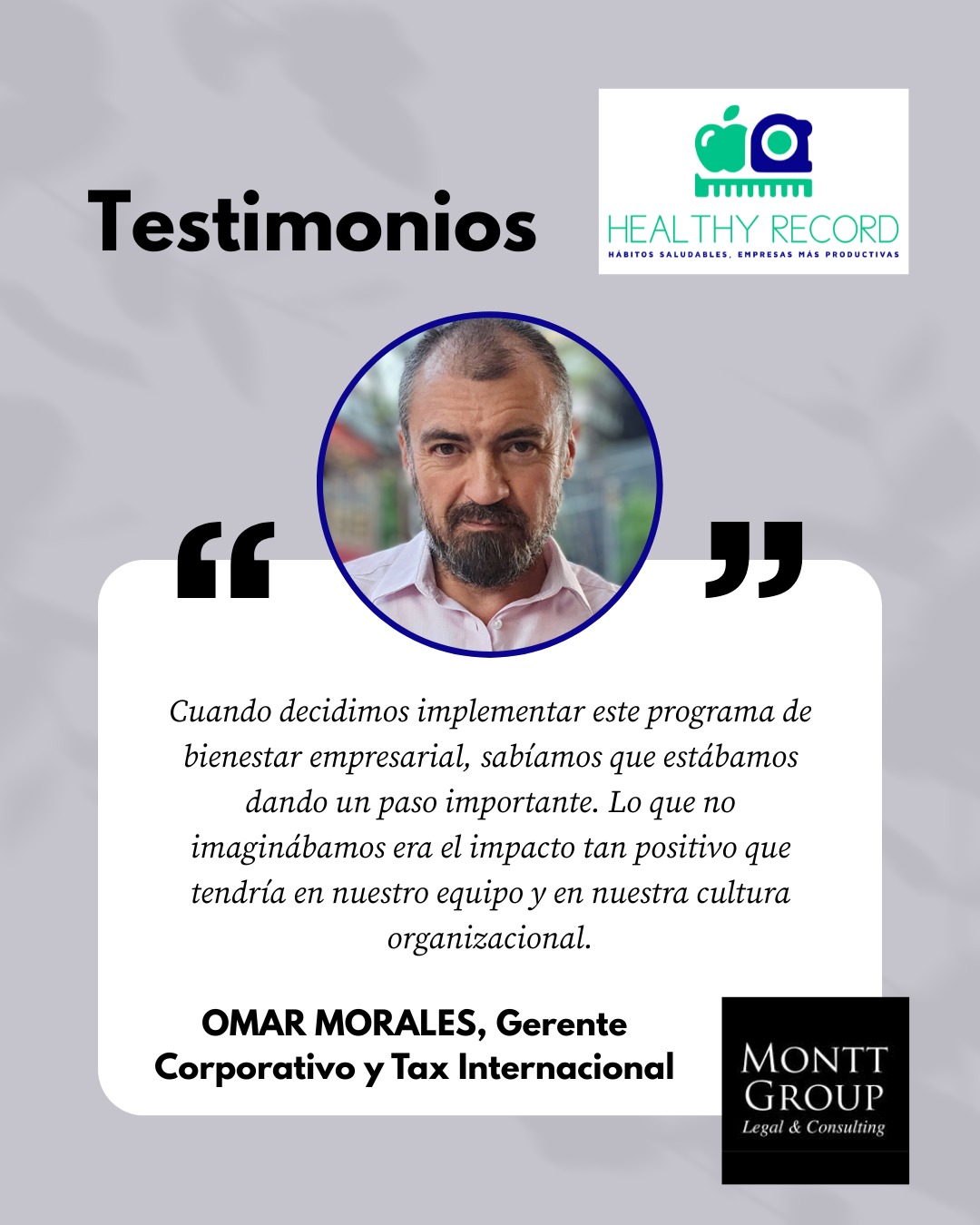 Testimonio de Omar Morales sobre Healthy Record